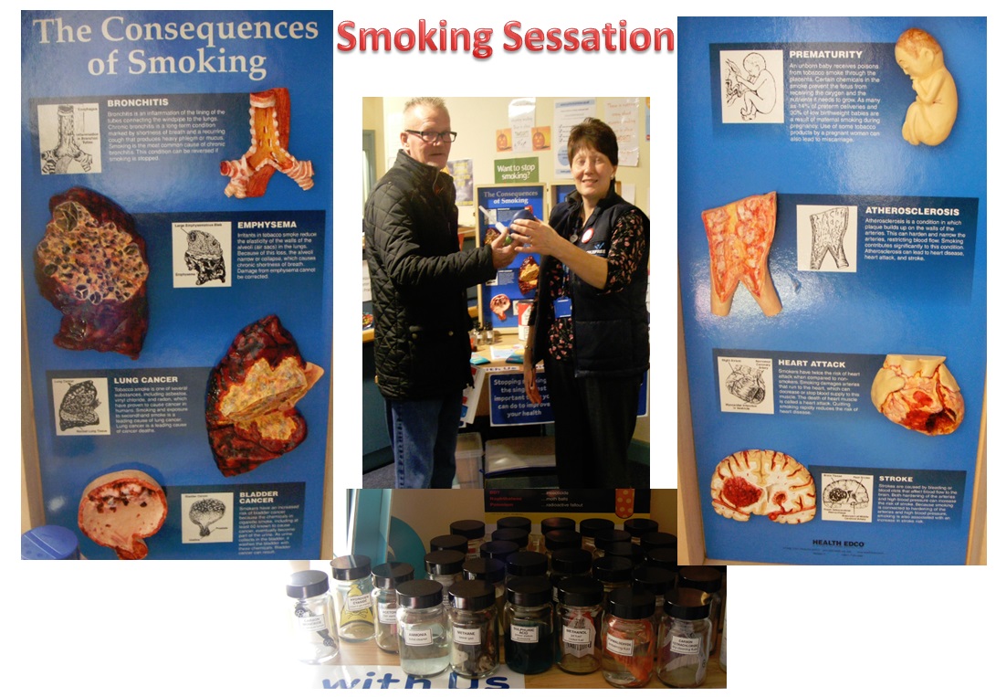 Smoking cessation boards in the surgery
